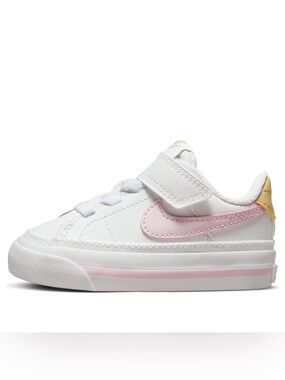 New Nike Kids' White & Pink Everyday Sneaker